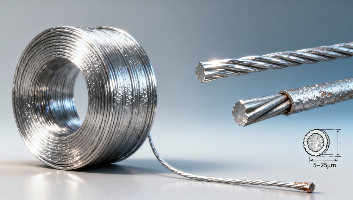 Galvanized stainless steel wire sounds redundant — but it solves a specific adhesion problem Arame de aço inoxidável galvanizado parece redundante — mas resolve um problema específico de adesão