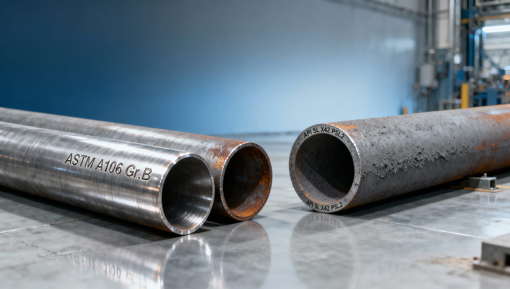 O tubo de aço carbono A106 não é intercambiável com o API 5L X42 — mesmo quando as dimensões coincidem