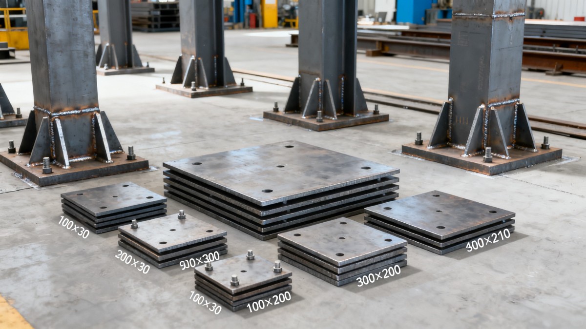 Tamanhos de chapa quadrada de aço que funcionam melhor para placas de base