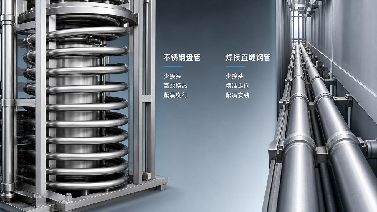 Tubulação em bobina SS ou tubo reto soldado para instalações apertadas?