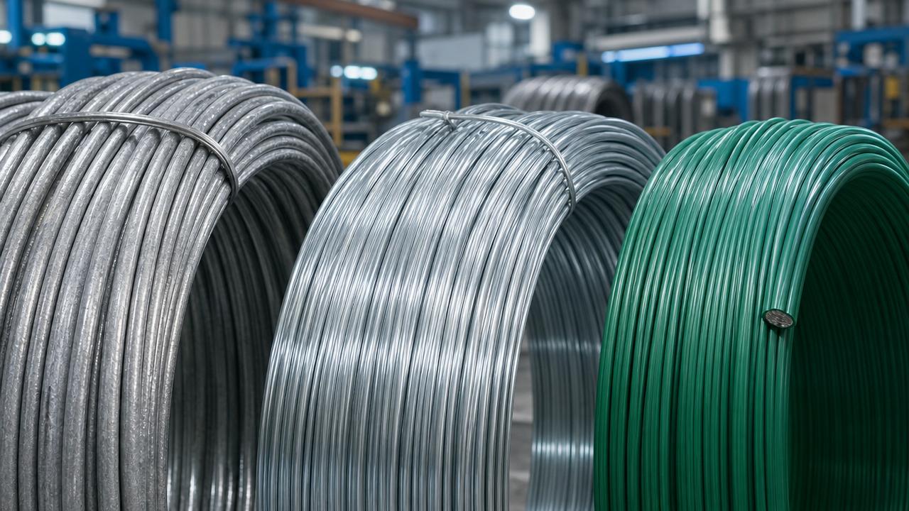 Tipos e aplicações de fios de aço revestidos: quando escolher PVC, zinco ou outros acabamentos