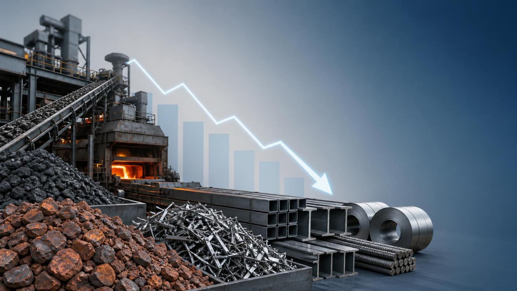 31 dos 50 principais materiais de produção registram queda nos preços no início de agosto de 2026, setor siderúrgico sob pressão