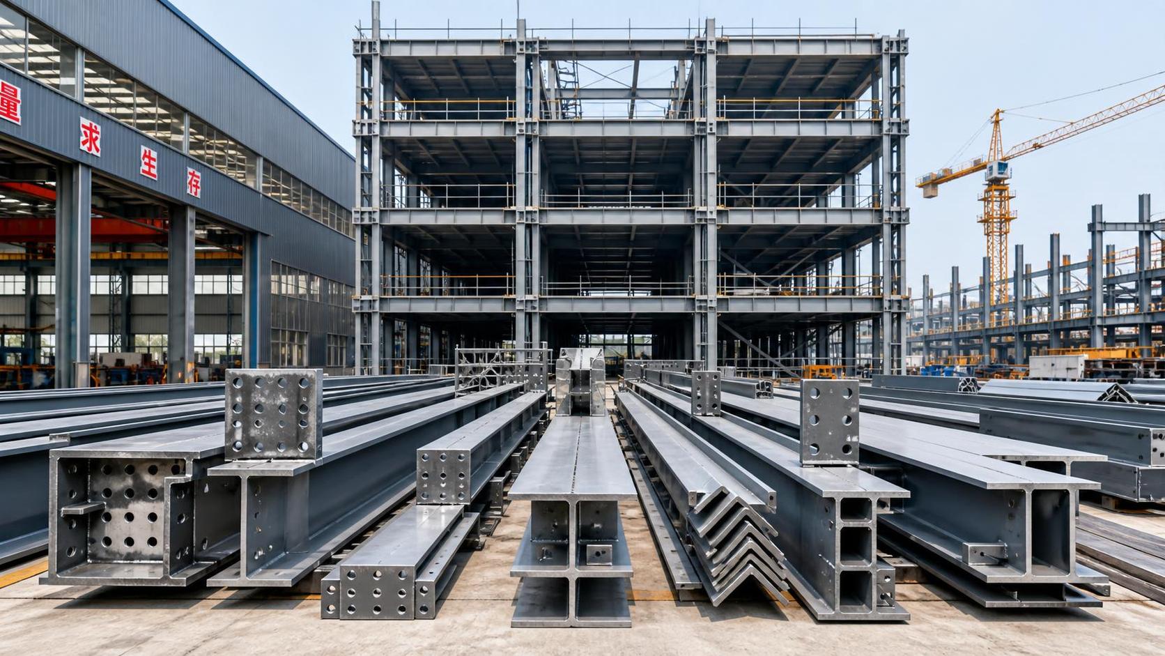 O que é mais importante ao selecionar aço estrutural para construção em projetos de edifícios de média altura?