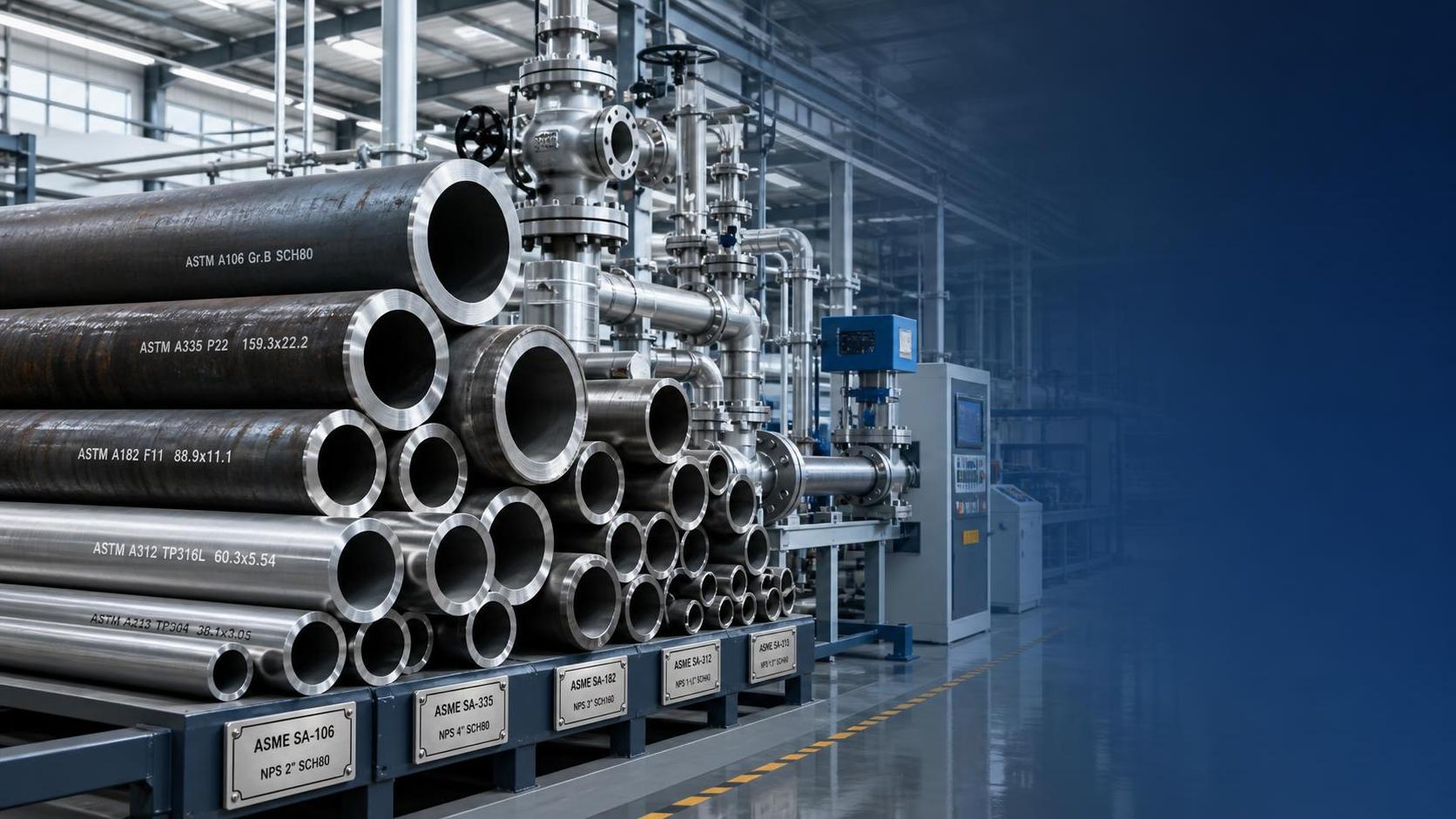 Qual especificação de tubo de aço ASTM se aplica à tubulação de pressão?