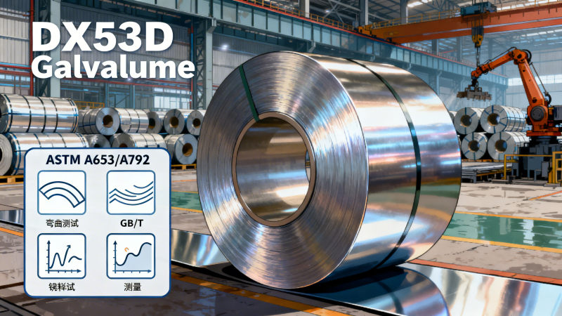 لفائف الصلب DX53D Galvalume معيار ASTM: فك تشفير A653/A792 مقابل GB/T 2518 — 4 اختلافات رئيسية في الاختبار