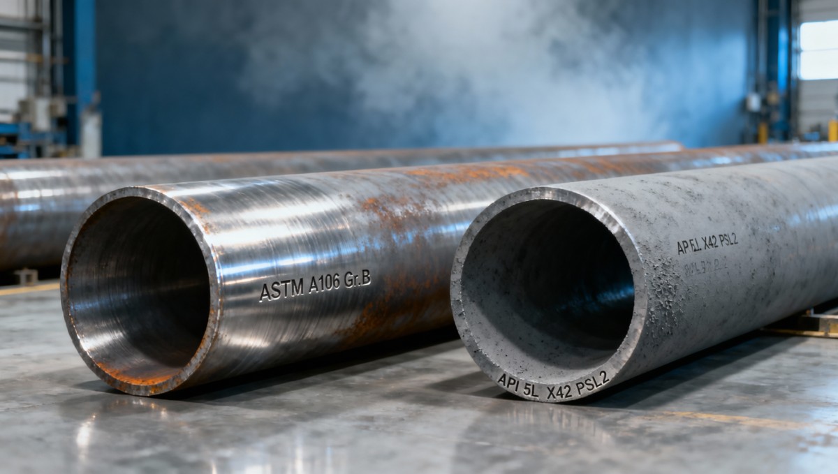 لا يمكن استبدال أنبوب الفولاذ الكربوني A106 بـ API 5L X42 — حتى عندما تتطابق الأبعاد