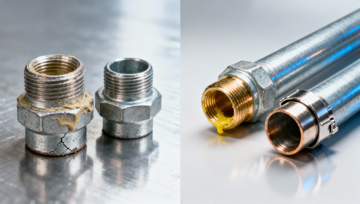 Galvanized electrical pipe threaded vs. compression fittings: Which holds tighter after thermal cycling? Galvanized electrical pipe threaded vs. compression fittings: Which holds tighter after thermal cycling?