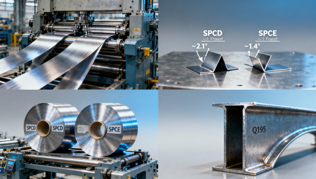 SPCD steel shows higher springback than SPCE in high-speed press lines يظهر فولاذ SPCD ارتدادًا أعلى من SPCE في خطوط الضغط عالية السرعة