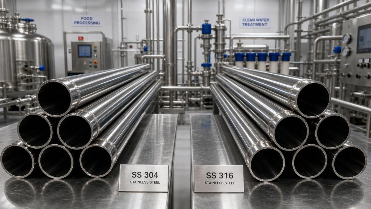 SS 304 Pipe vs 316 Pipe: Which One Fits Food, Water, and General Industrial Use? أنبوب SS 304 مقابل أنبوب 316: أيهما يناسب استخدامات الأغذية, المياه, والاستخدامات الصناعية العامة؟