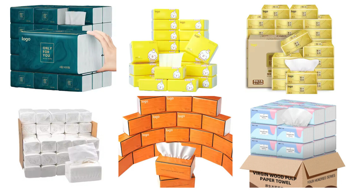 Facial Tissue Paper with White Plastic Packaging
