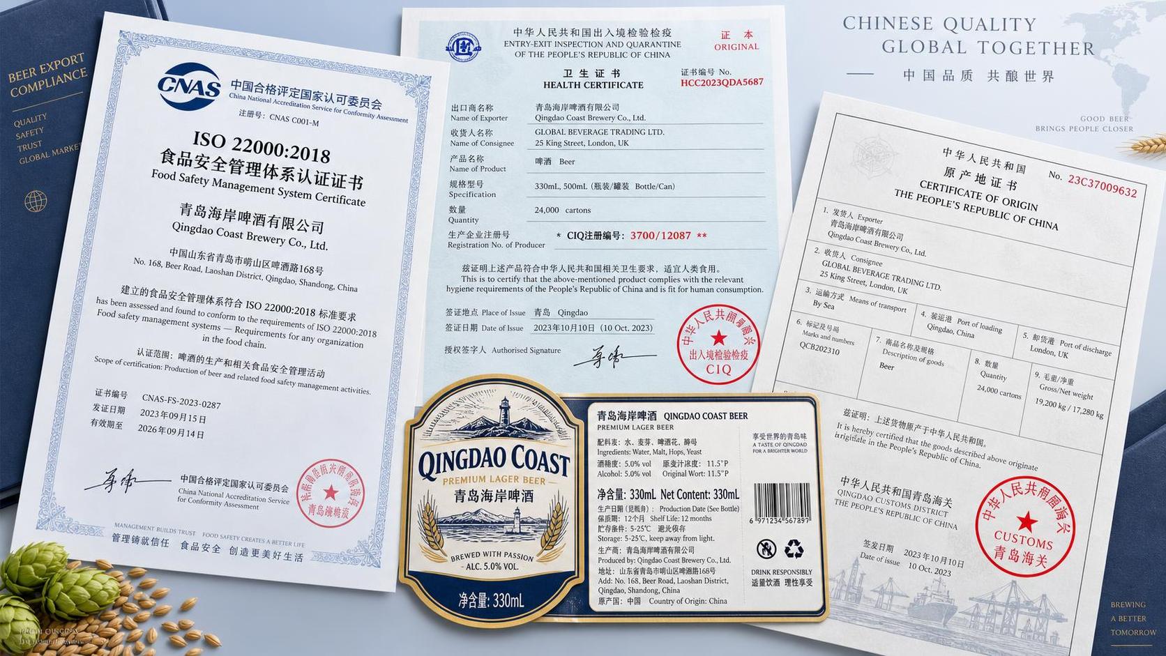 Cómo verificar el cumplimiento de la seguridad alimentaria y la documentación de exportación de los proveedores mayoristas de cerveza en China