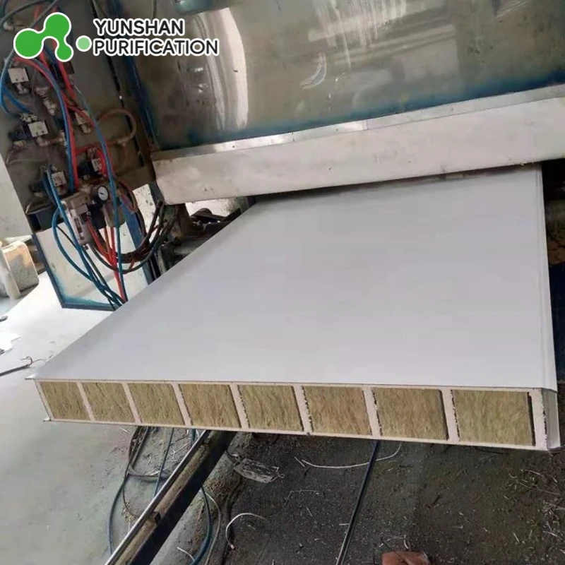 Factory Mechanism Stainless Steel Color Steel Rock Wool Composite Panel Special Purification Ceiling Panel