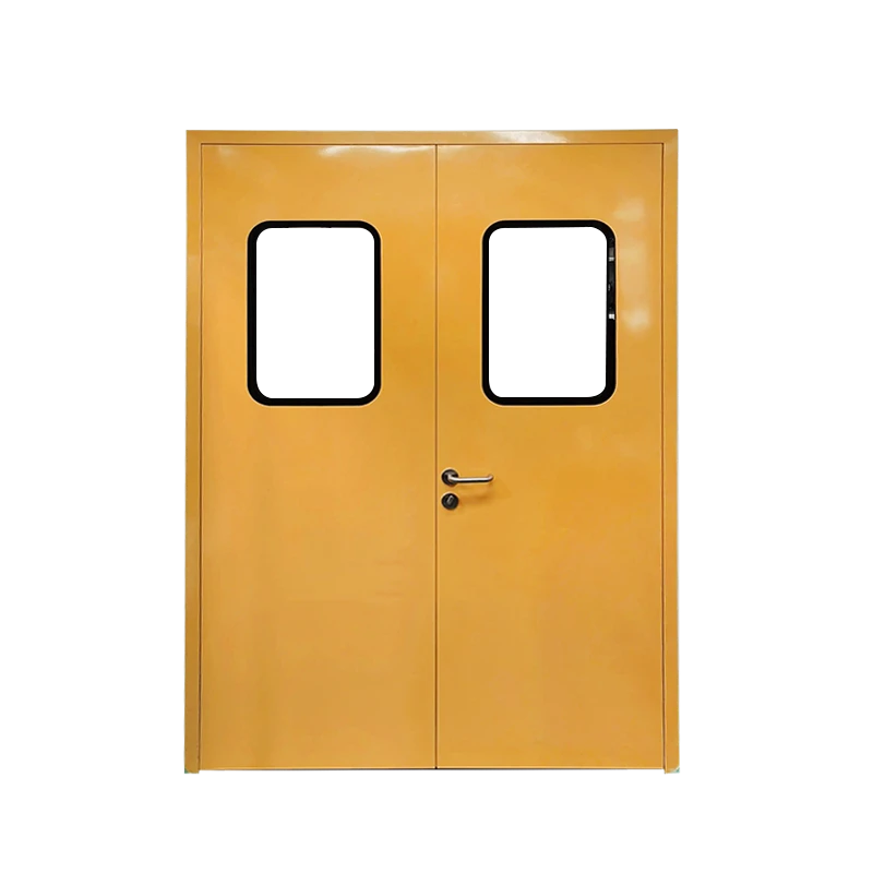Manual double-leaf swing steel door