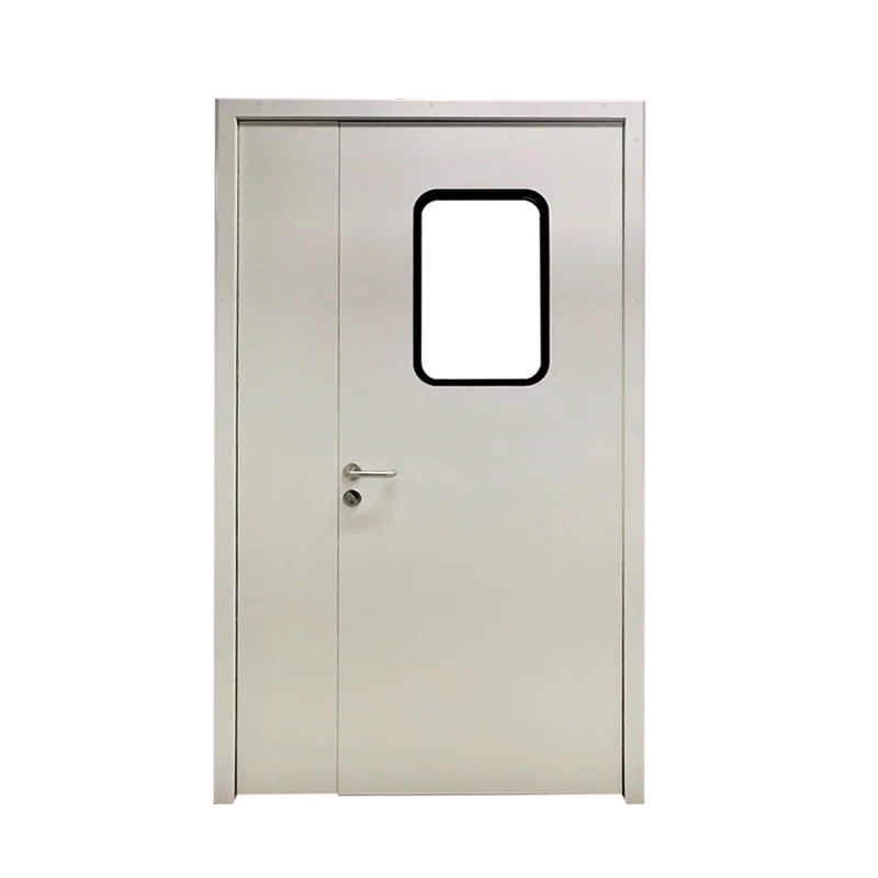 Manual double-leaf swing steel door
