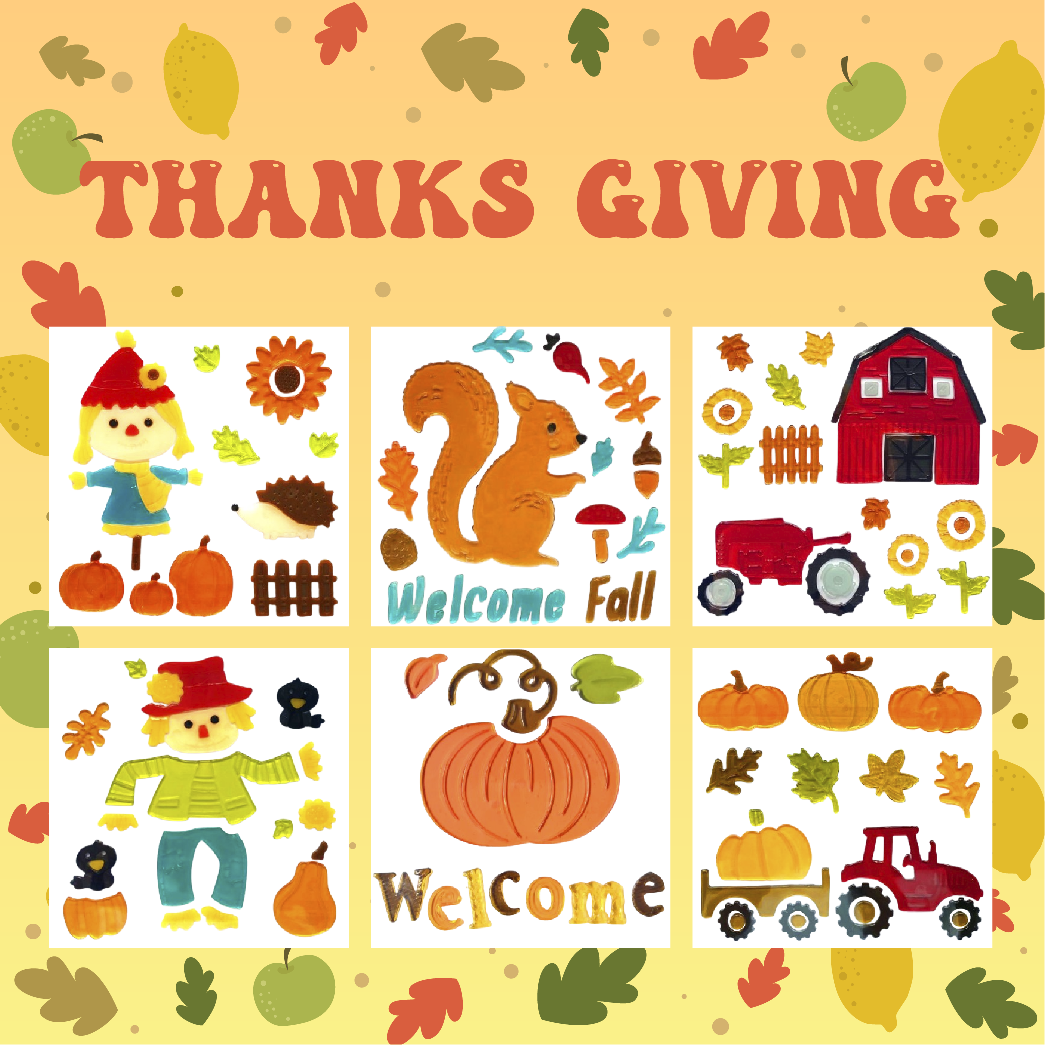 Fall Gel Window Clings for Glass Windows, FallThanksgiving Clings Gel Stickers,Hello Fall Leaves,Pumpkin for Autumn Holiday Window Decor Fall Gel Window Clings for Glass Windows, FallThanksgiving Clings Gel Stickers,Hello Fall Leaves,Pumpkin for Autumn Holiday Window Decor