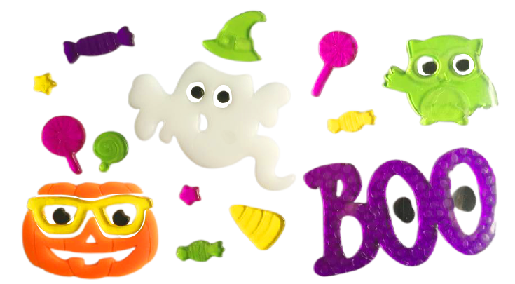 Halloween Window Gel Clings Ghost Pumpkin Bat Witch Cat Boo Blood Decal Stickers for Halloween Home Party Window Decorations