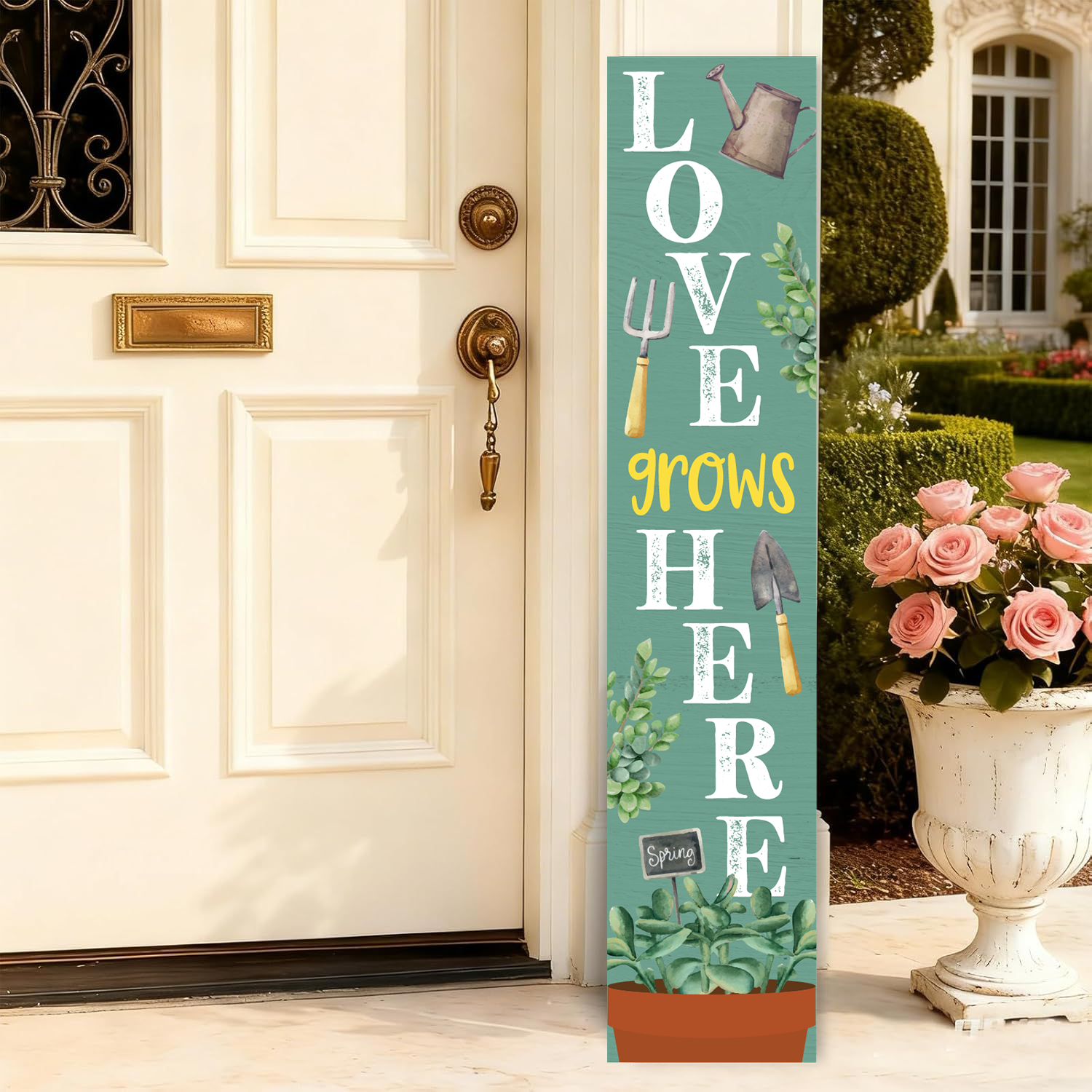 Wooden Large Vertical Love Grows Here Porch Decor, Garden Welcome Standding Sign Garden Decor Sign, Welcome Wall Sign for Yard Porch Farmhouse Door Decoration Wooden Large Vertical Love Grows Here Porch Decor, Garden Welcome Standding Sign Garden Decor Sign, Welcome Wall Sign for Yard Porch Farmhouse Door Decoration