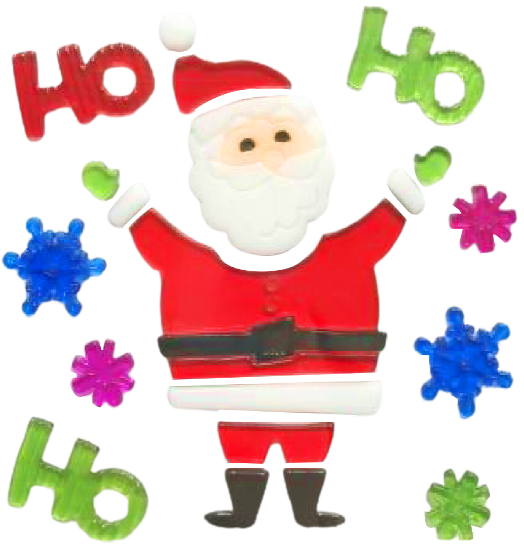 Christmas Gel Window Clings - Xmas Santa Claus Snowman Snowflake Penguin Christmas Tree Gift Window Stickers for Kids