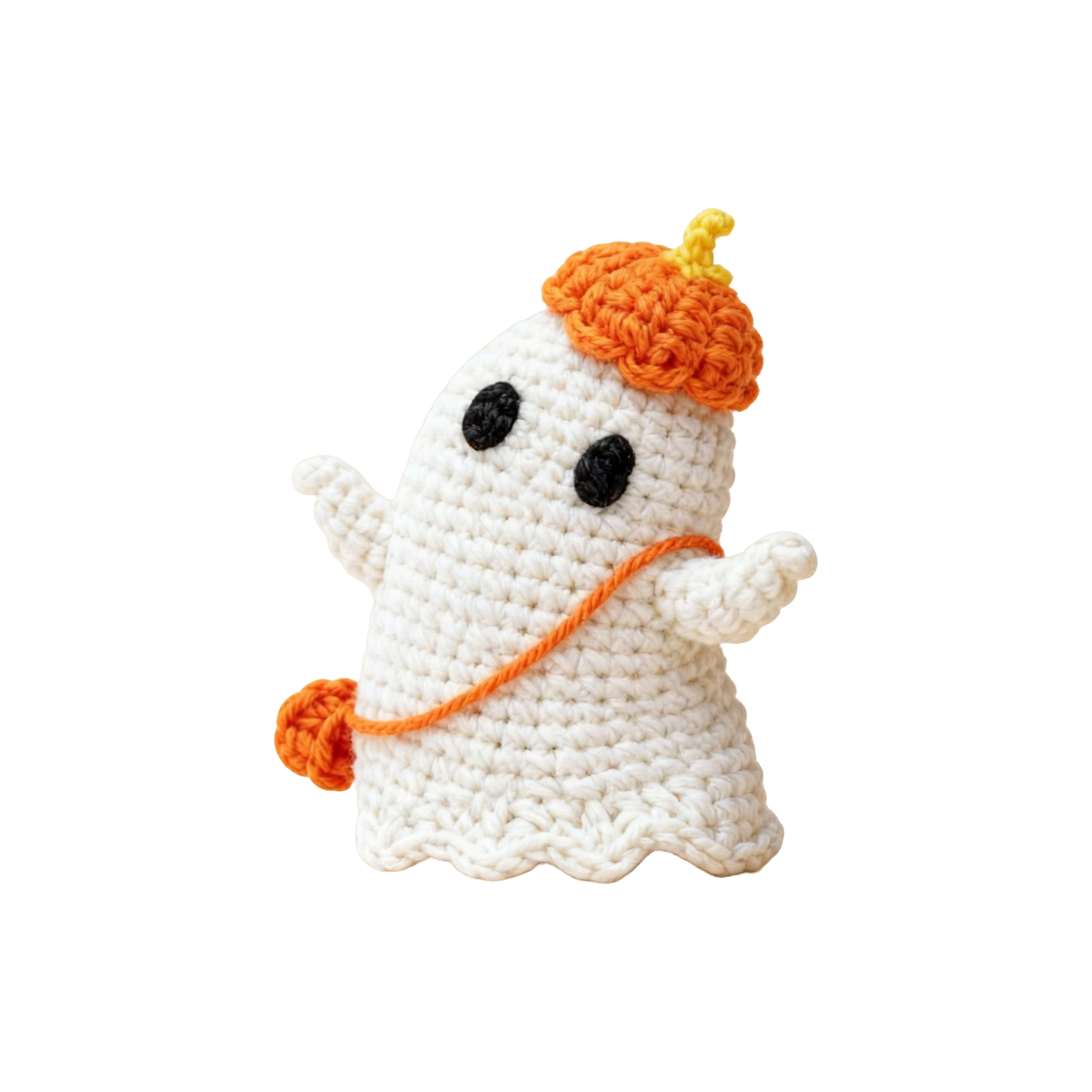 Crochet Ghost with Pumpkin Hat Kit, Beginner Friendly Halloween Crochet Kit with Step-by-Step Video Tutorial, DIY Cute Ghost Plush Knitting Supplies, Spooky Season Decor Craft for Adults and Kids Crochet Ghost with Pumpkin Hat Kit, Beginner Friendly Halloween Crochet Kit with Step-by-Step Video Tutorial, DIY Cute Ghost Plush Knitting Supplies, Spooky Season Decor Craft for Adults and Kids