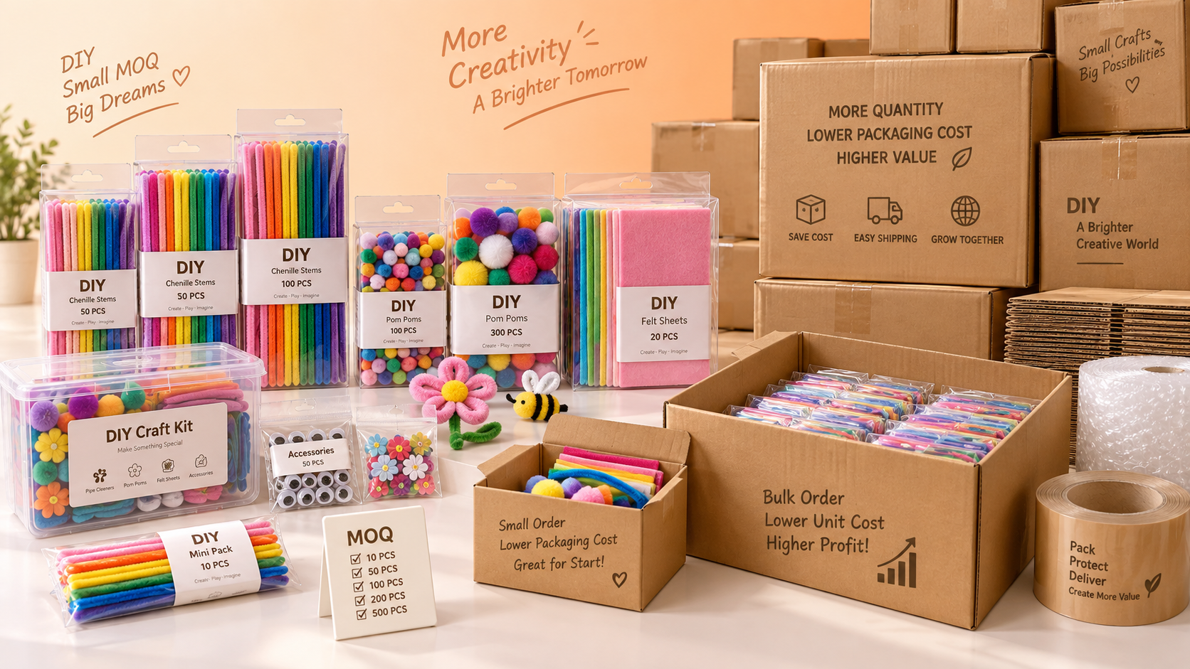 Cómo afectan las cantidades mínimas de pedido a los costes de los kits DIY de limpiapipas
