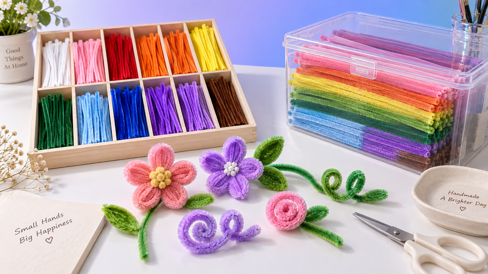 How to avoid tangled stems in pipe cleaner craft kit assembly