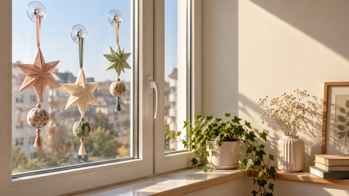 Festive Window Decorations for Renters: No-Drill Display Ideas زينة نوافذ احتفالية للمستأجرين: أفكار للعرض دون حفر