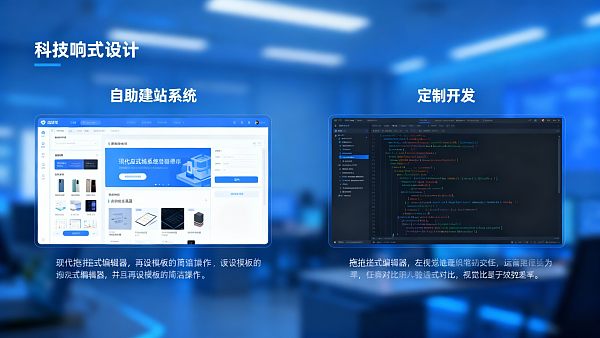 响应式自助建站系统 vs 定制开发:成本相差10倍?哪个更适合你 النظام الآلي لإنشاء المواقع المتجاوبة مقابل التطوير المخصص: هل الفارق في التكلفة 10 أضعاف؟ أيهما更适合 لك