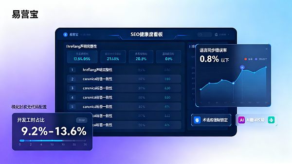 外贸建站服务商对比怎么选?从SEO健康度看板、多语言同步错误率、开发工时占比三个维度评估 كيفية اختيار مزود خدمات إنشاء مواقع التجارة الخارجية؟ تقييم من ثلاثة أبعاد: لوحة صحة تحسين محركات البحث، معدل الأخطاء في التزامن متعدد اللغات، نسبة وقت التطوير