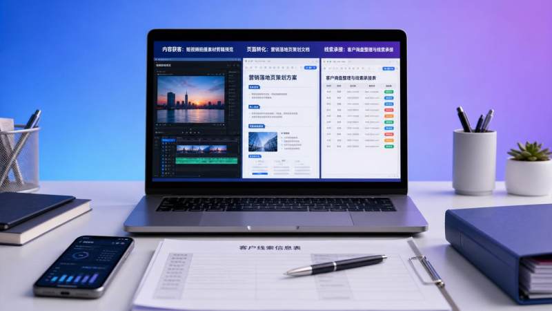短视频如何带来询盘？从选题、落地页到线索承接的完整链路
