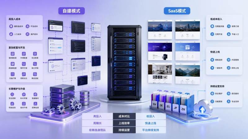 企业级建站系统自建还是用SaaS更划算