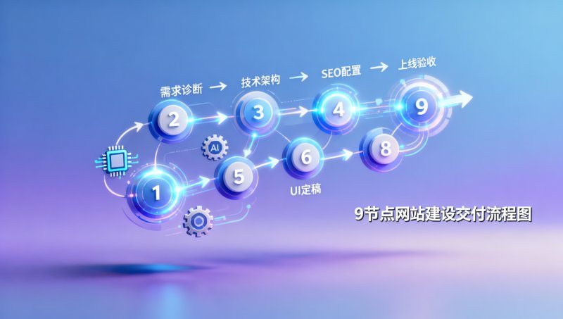 Diagramme du processus de livraison de la construction de sites web à Fuzhou : 9 étapes clés de la confirmation des besoins à la mise en ligne, avec liste de coordination client et points critiques 【Mise à jour fonctionnelle】