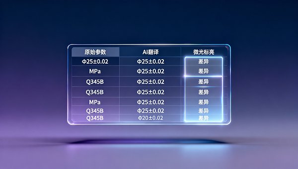Comment les performances du moteur de traduction AI d'Yingbao se comparent-elles dans les scénarios de tableaux de paramètres techniques ? Comparé à la traduction humaine, le taux de conservation des symboles d'unité, des tolérances et des codes de matériaux atteint une précision de