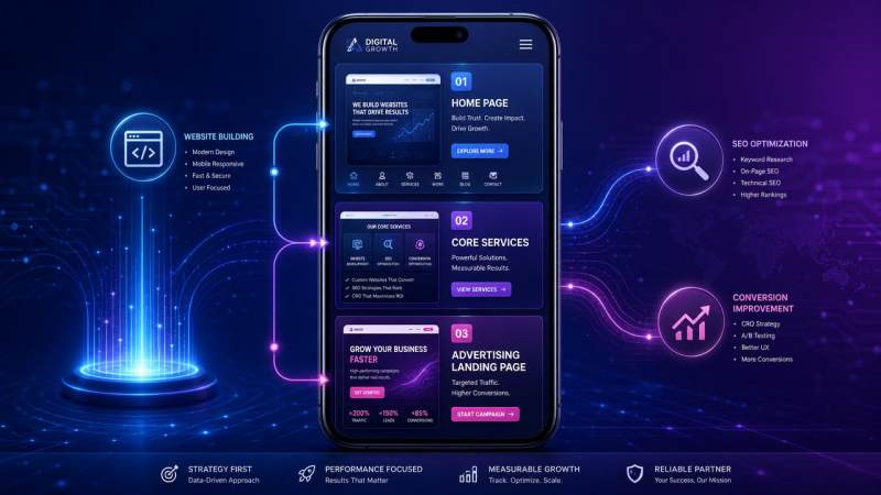 Quelles pages faut-il prioritairement optimiser pour un site web de marketing digital sur mobile