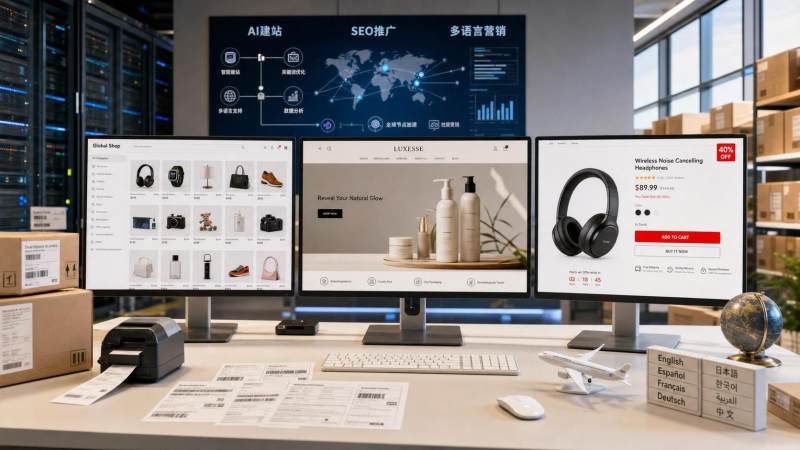 À quels modèles la création de sites par IA pour l’e-commerce transfrontalier convient-elle？Analyse des différences entre site de catalogue de masse、site de marque et site de produit phare