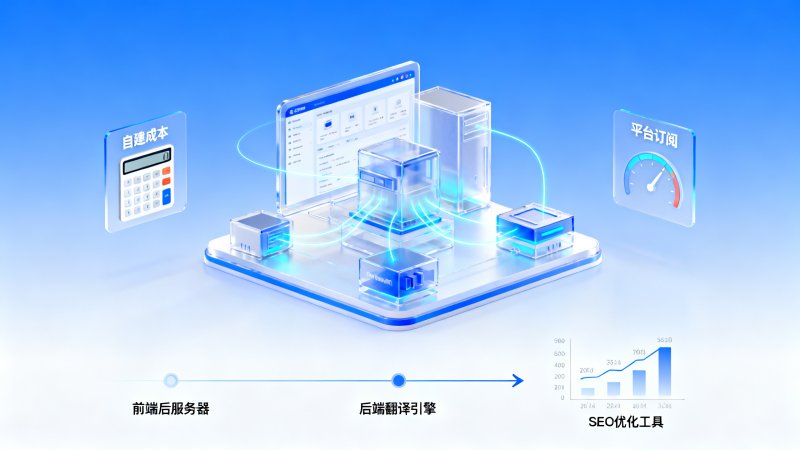 Comparación de costes de la creación de sitios web multilingües: desarrollo interno, externalización y plataformas web.
