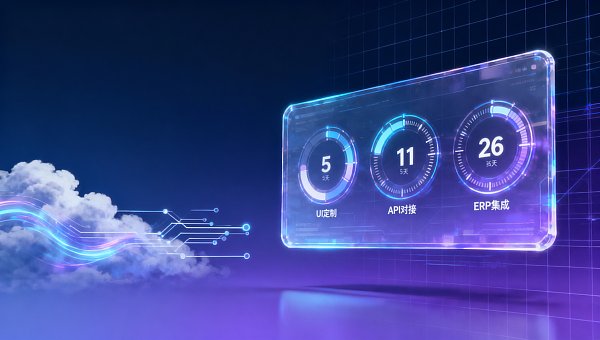 ¿Cuánto tiempo suele tardar el desarrollo personalizado del sistema de construcción de sitios web SaaS? Ajustes de UI: 5 días en promedio, conexión de API: 11 días en promedio, integración profunda de ERP: 26 días en promedio