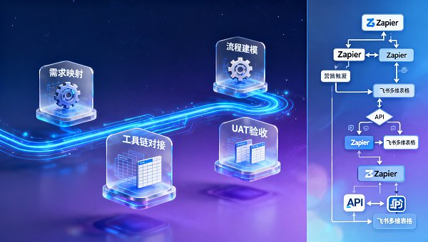 营销自动化咨询交付的流程图,能否直接对接你现有的Zapier或飞书多维表格? ¿Puede el diagrama de flujo de consulta y entrega de automatización de marketing integrarse directamente con sus tablas multidimensionales existentes en Zapier o Feishu?