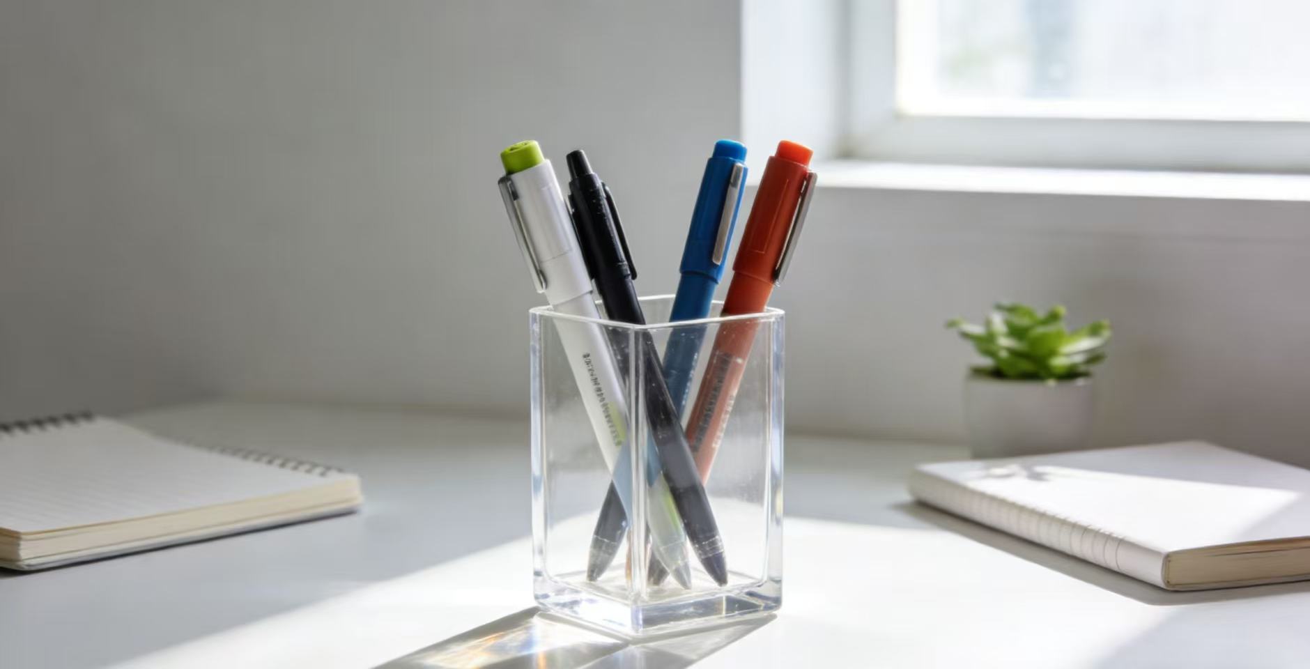 Acrylic pen holder, desktop tidy password