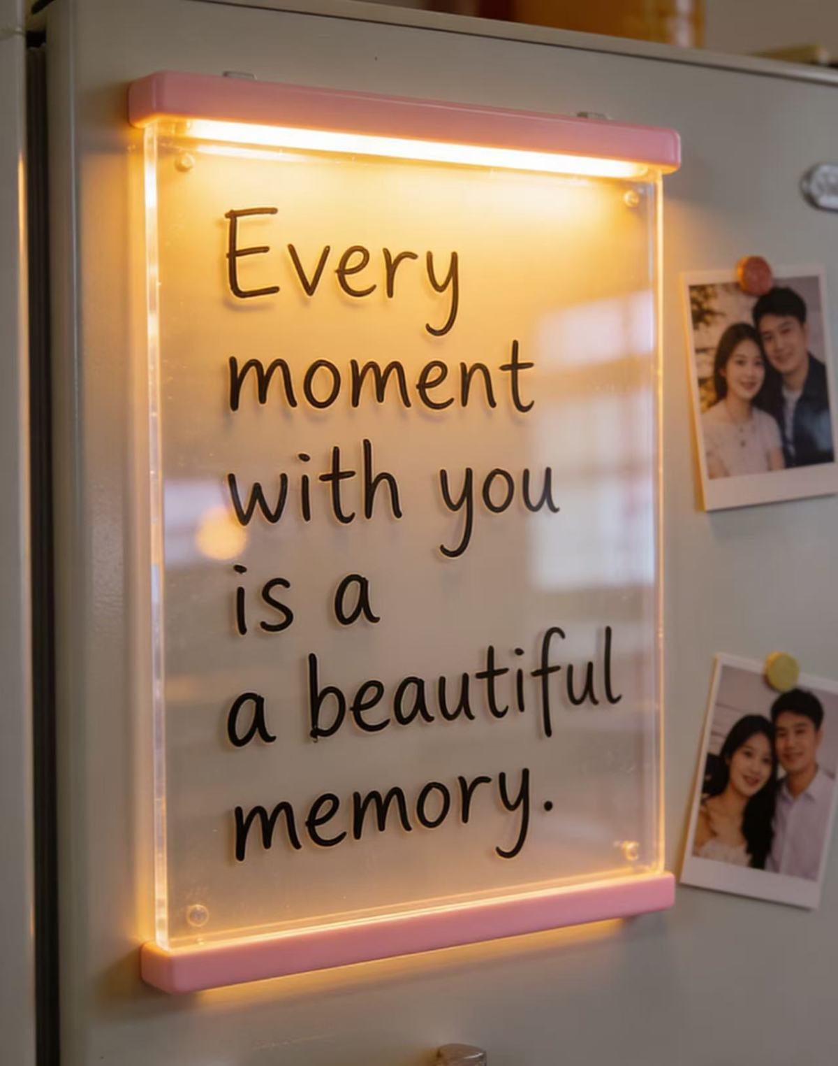 亚克力冰箱留言板1 Acrylic refrigerator message board, hiding all the love of the morning and evening