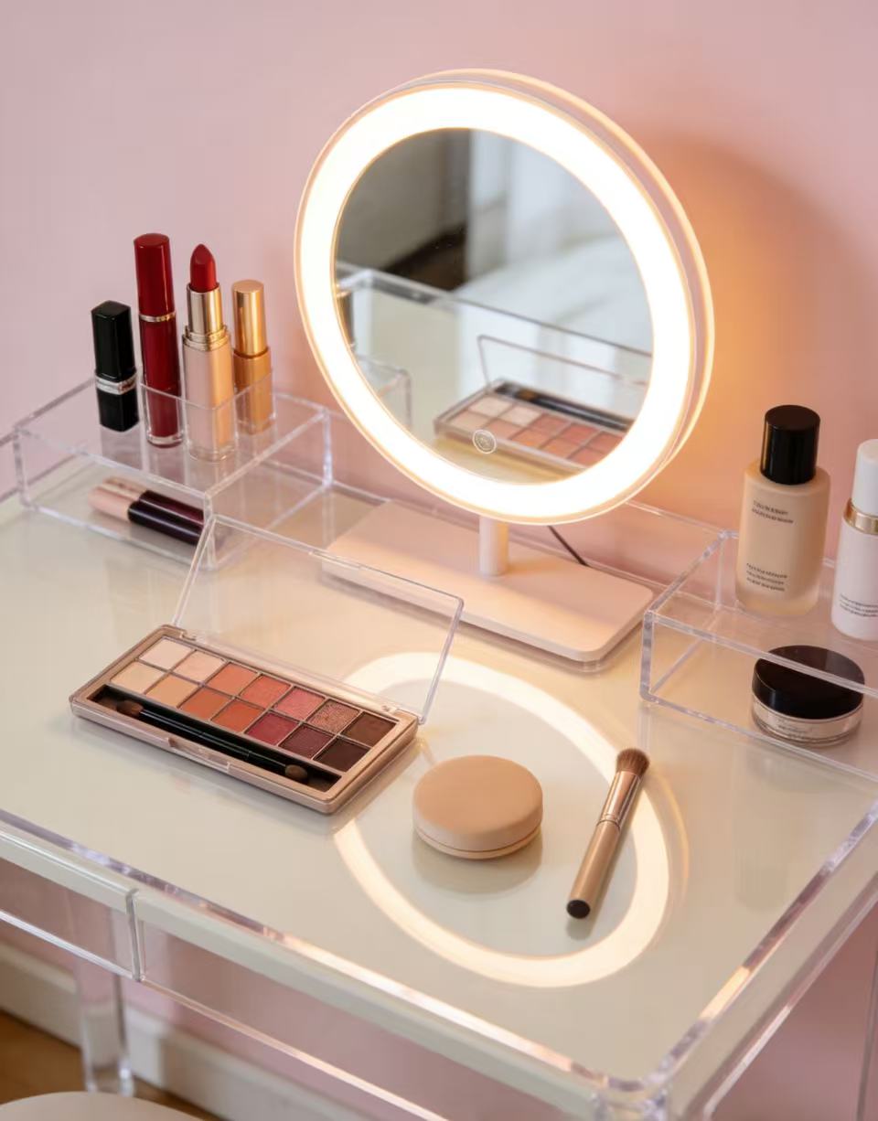 A real test of avoiding pitfalls! The acrylic makeup table is a blind hit