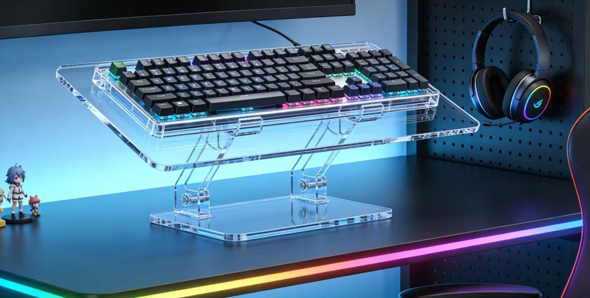 亚克力键盘架2 Acrylic Keyboard Stand with Lighting Effect – Instantly a Masterpiece