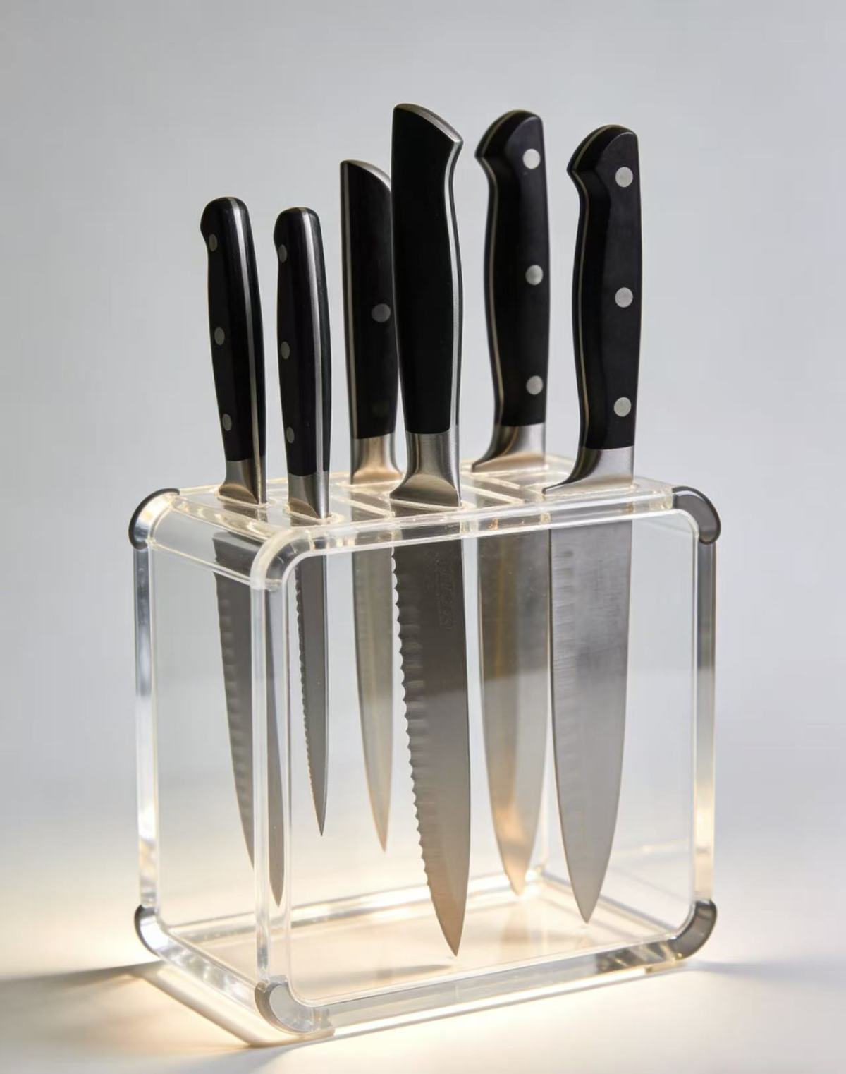 亚克力刀架1 Acrylic Knife Holder: Kitchen Storage Tool