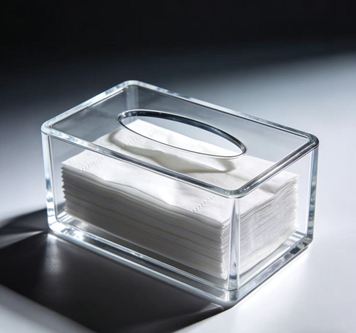 All-in-one compatibility, premium acrylic tissue box