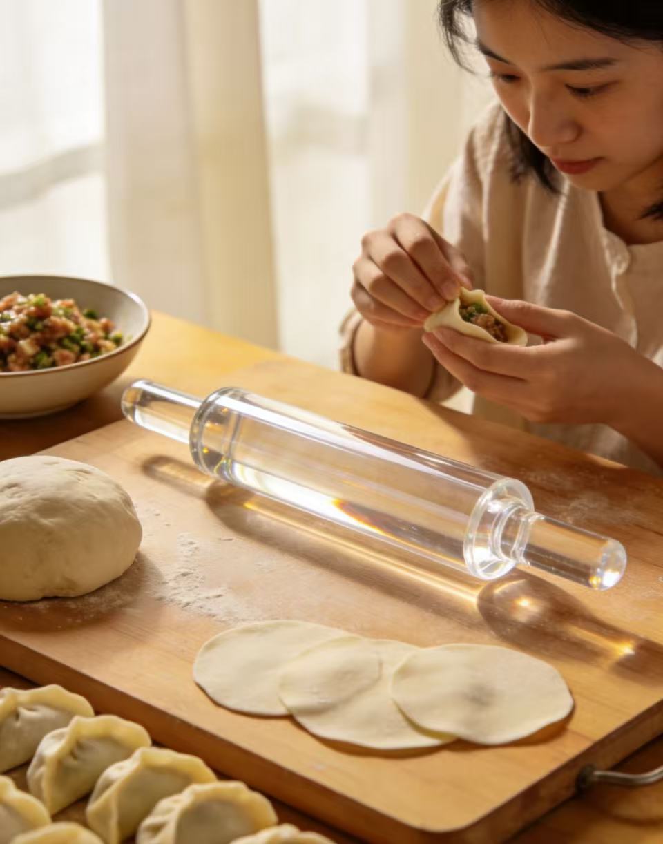 The ultimate dumpling-making tool for Chinese New Year! Acrylic dough roller – YYDS, even beginners can become masters in seconds