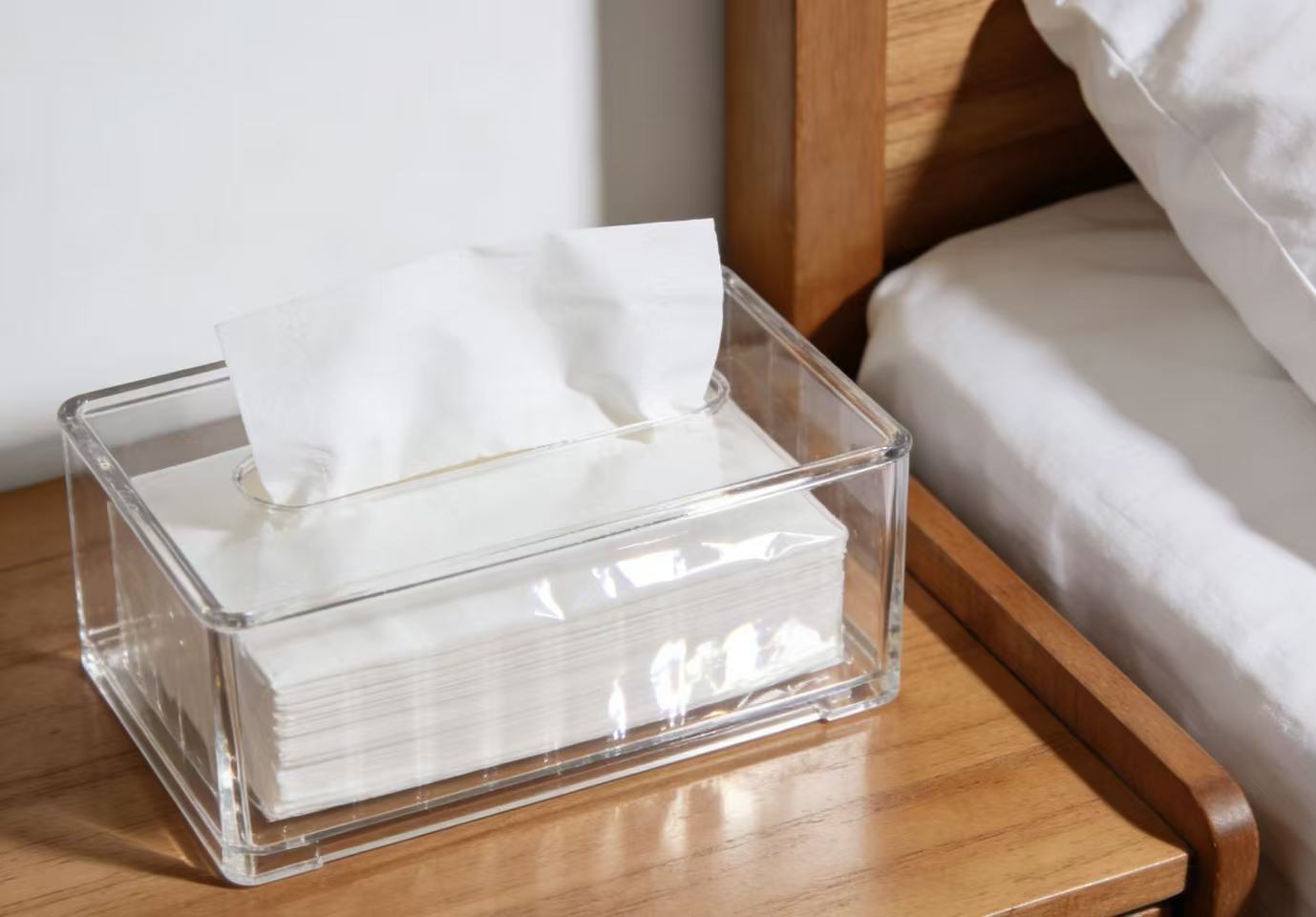 Must-have for renters! 1 acrylic tissue box solves 3 storage pain points