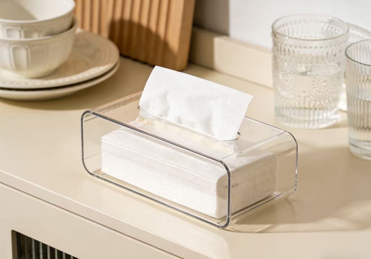 Must-have for renters! 1 acrylic tissue box solves 3 storage pain points