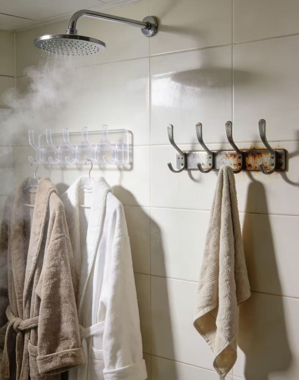 亚克力浴室挂钩2 Acrylic Bathroom Hook: Dual Excellence in Moisture Resistance and Load-bearing Capacity