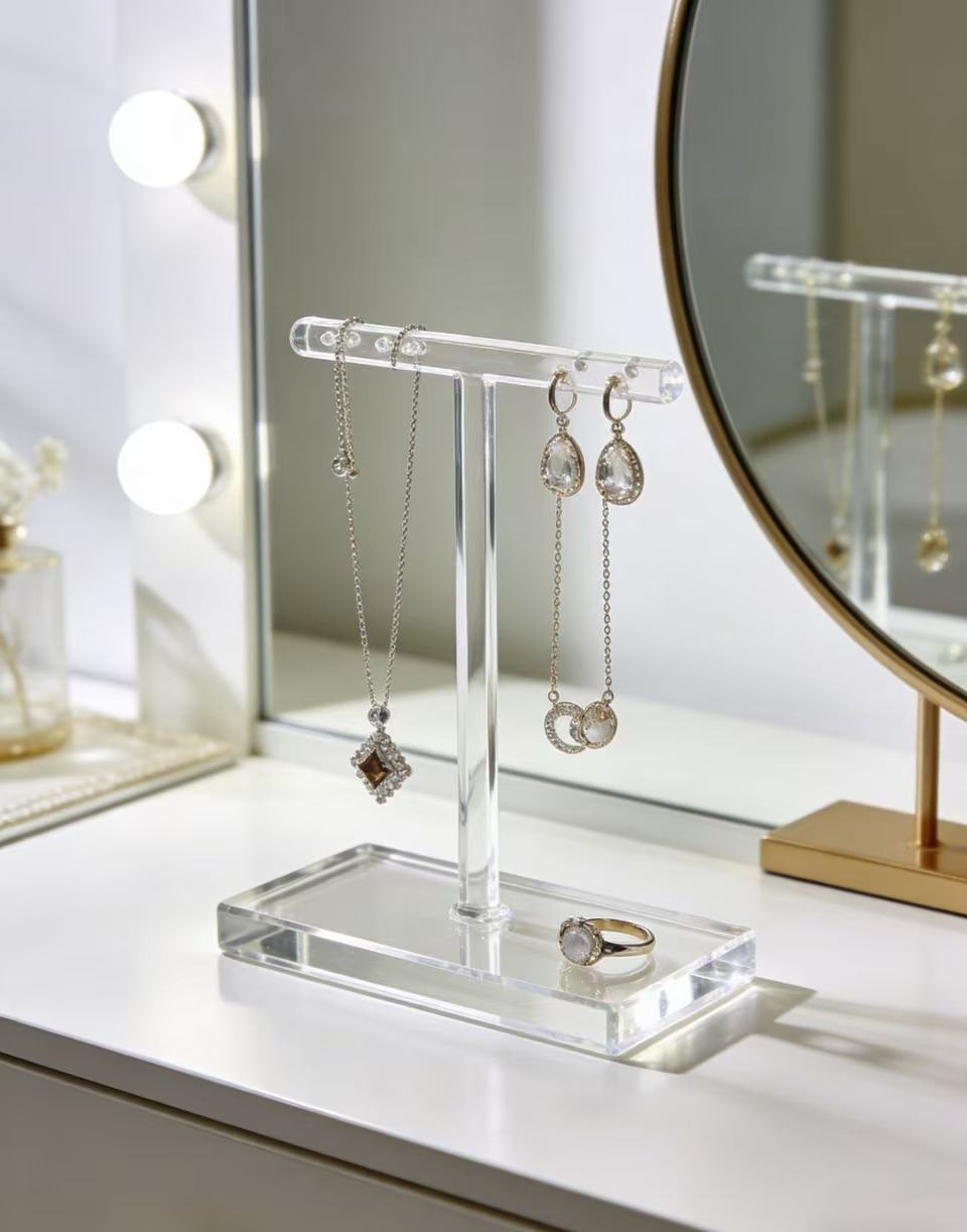 亚克力珠宝架1 High-transparency acrylic jewelry stand, durable and yellow-resistant