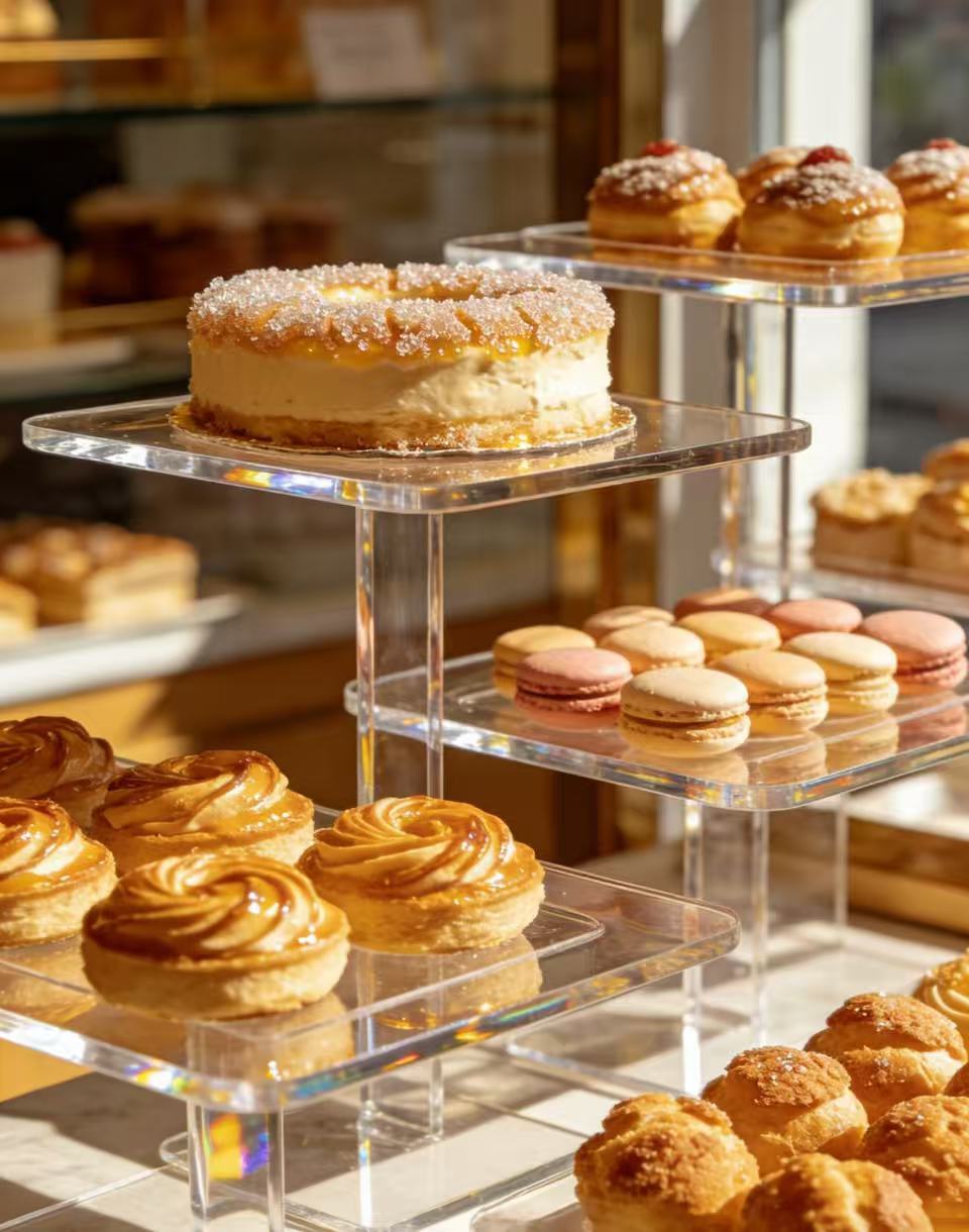 Acrylic display rack, dessert sales accelerator