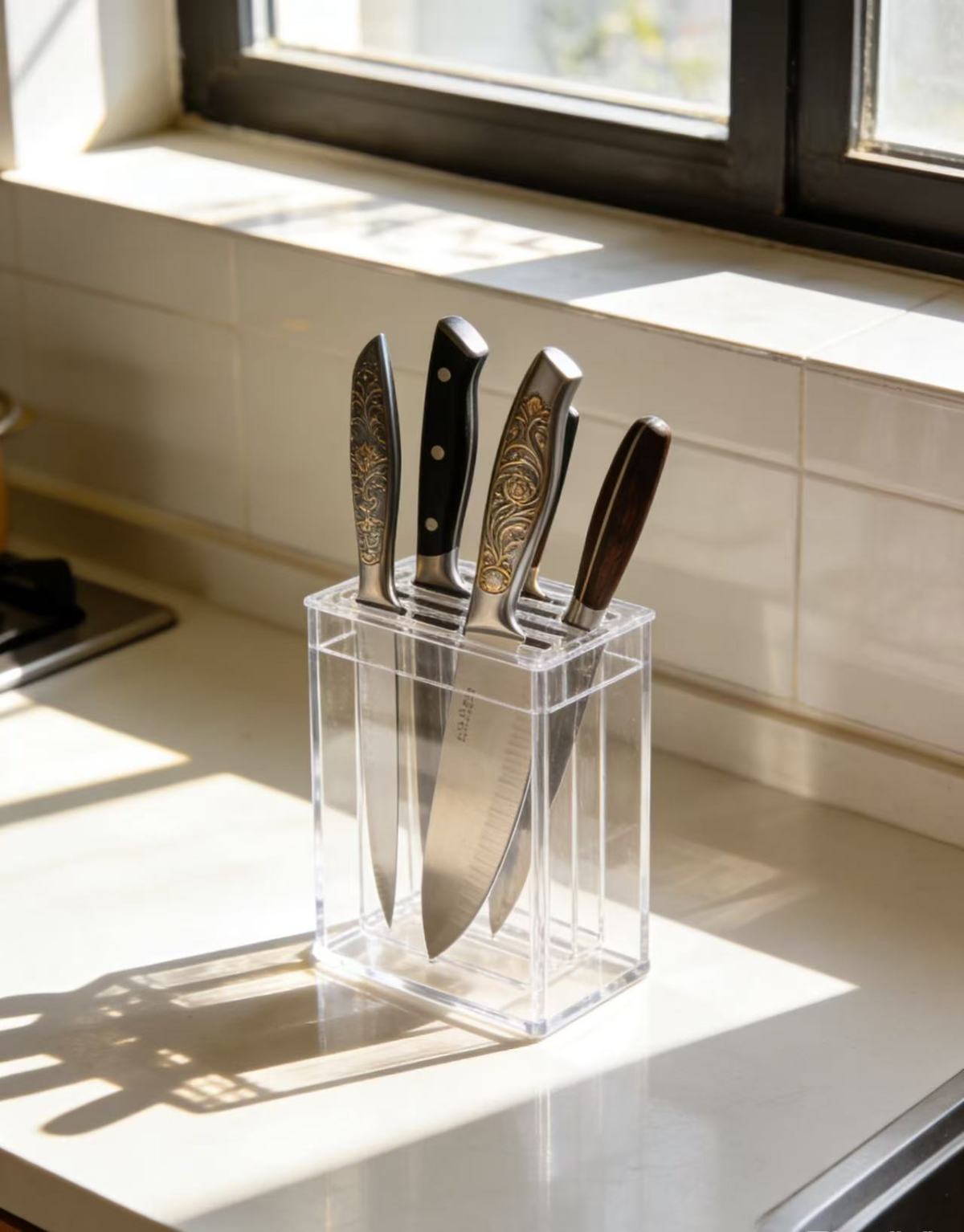 Mold-resistant and space-saving, acrylic knife holder YYDS